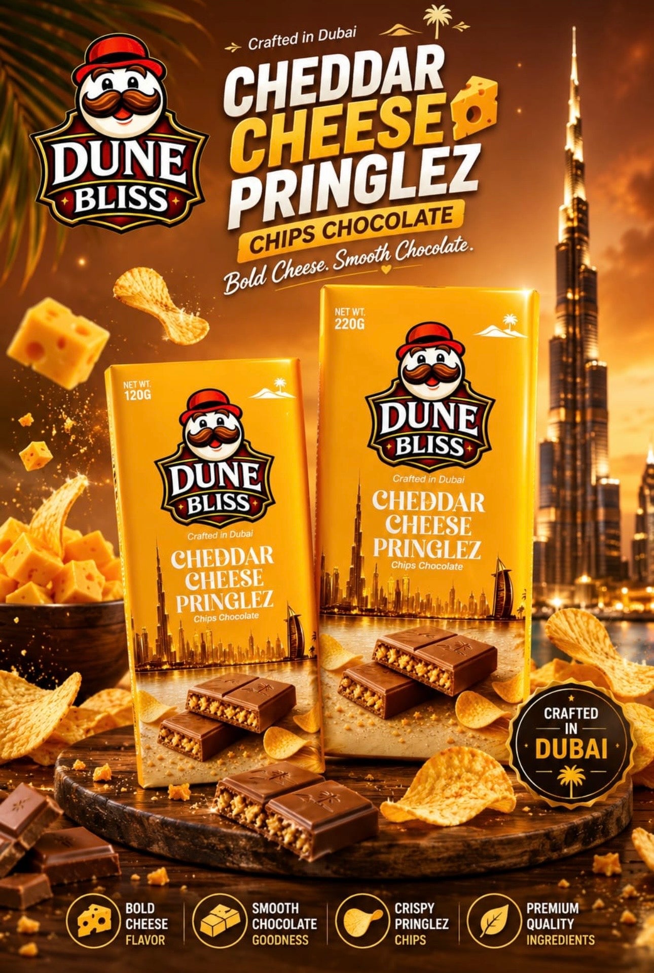 Dune Bliss Cheddar Cheese Pringlez 120 gram